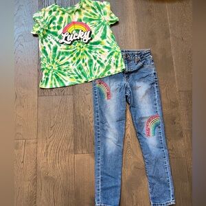 Cat & Jack rainbow jeans 12 set